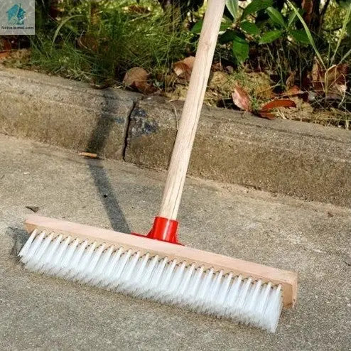 Balai extérieur pour sol sans manche blanc
