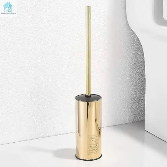 Brosse WC doré long