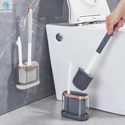 Brosse pour WC 2 en 1 plate