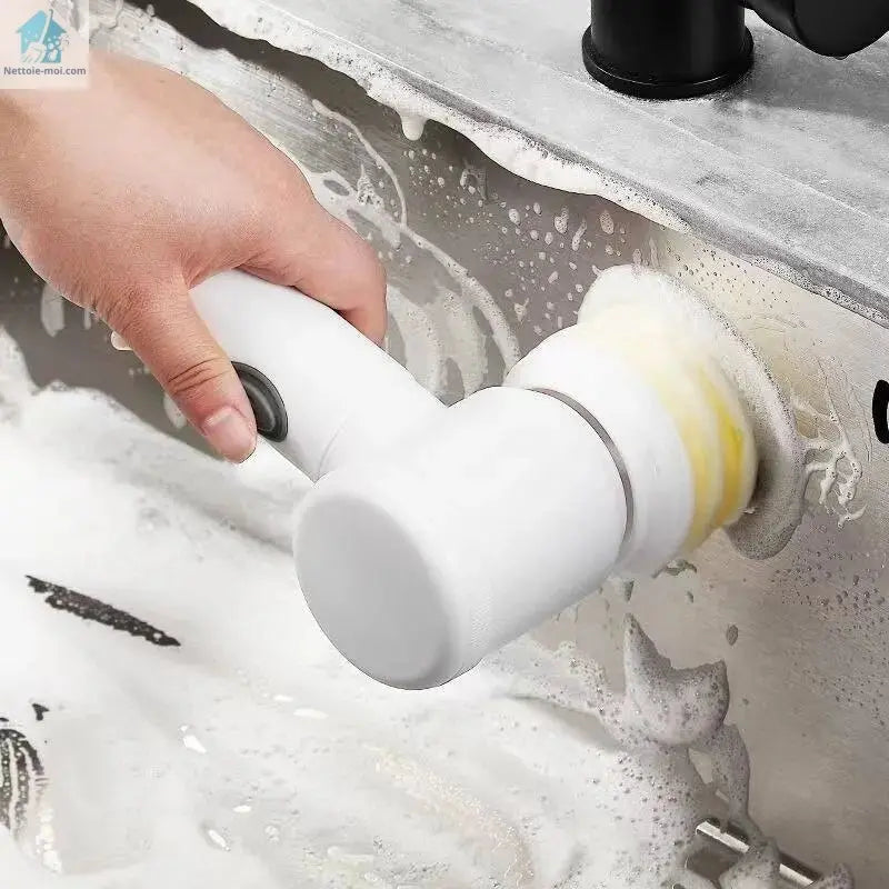 Brosse rotative nettoyage - blanc