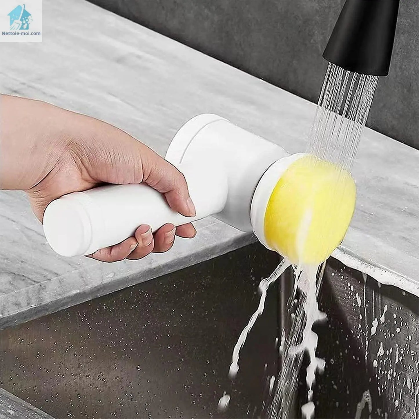 Brosse rotative nettoyage - blanc