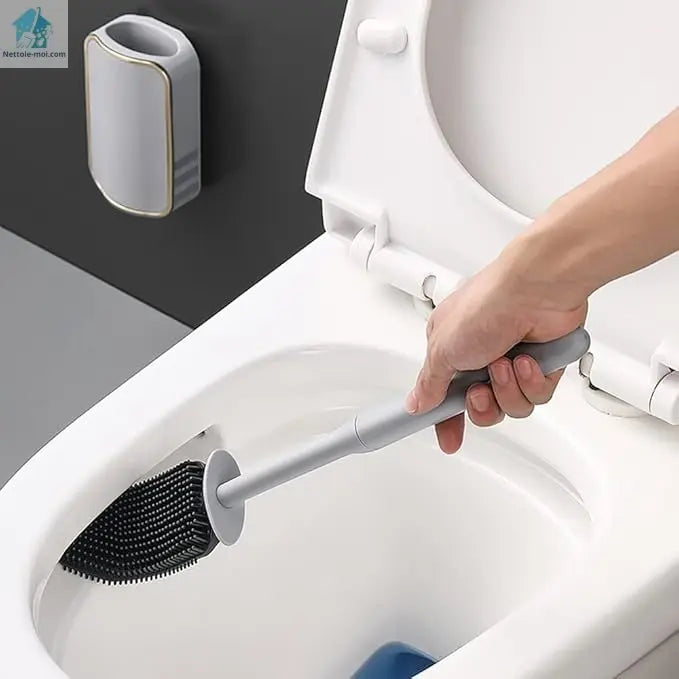 Brosse toilette Plate grise nettoyage