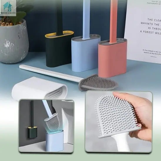 Brosse toilette silicone - plate