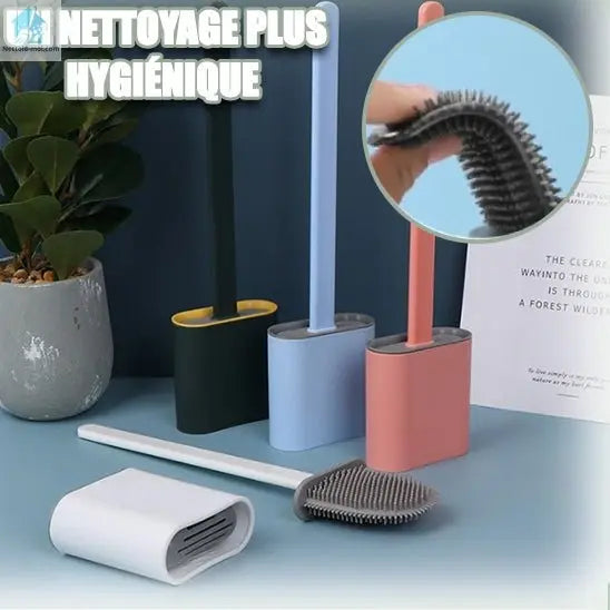 Brosse toilette silicone - plate