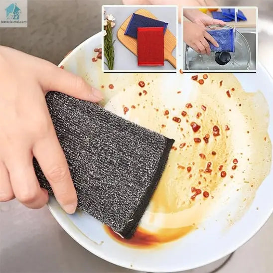 Éponge Lavable noir assiette sale