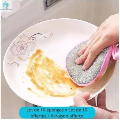 Éponge lavable rose ronde