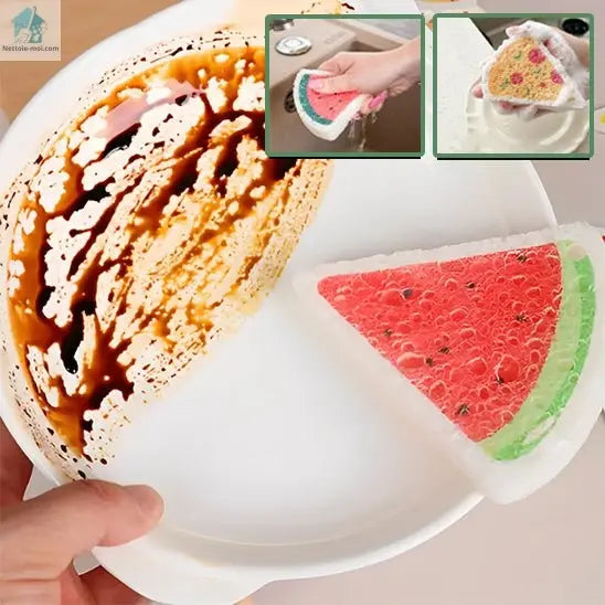 Éponge lavable assiette sale Pastèque