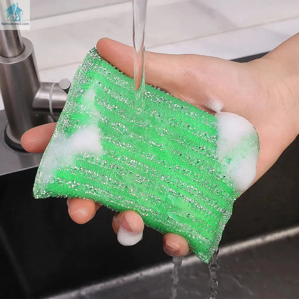 Éponge réutilisable verte eau