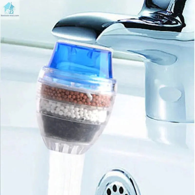 Filtre à eau robinet rond bleu