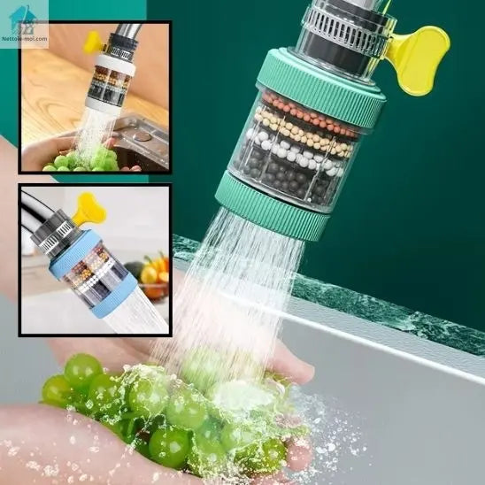 Filtre à eau sur robinet vert bleu