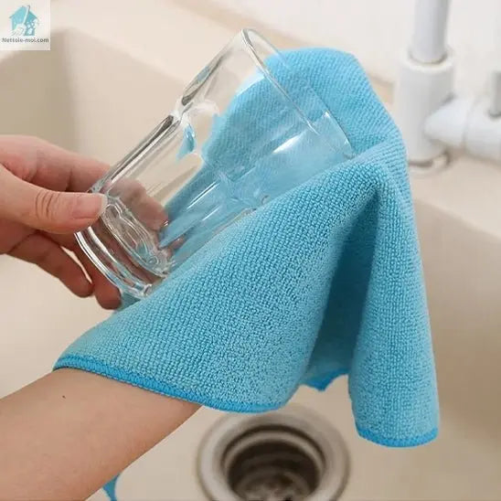 Lavette Microfibre bleu verre sec