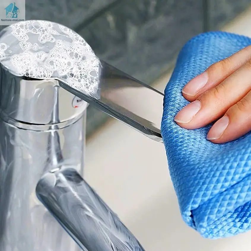 Lavette microfibre bleu évier