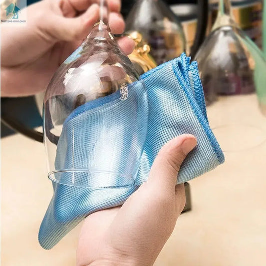 Lavette microfibre bleu lumineux verre