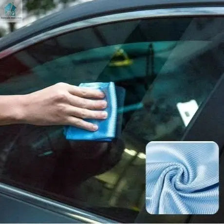 Lavette microfibre bleu vitre voiture