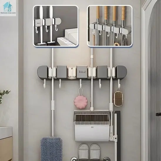 Porte balai mural multioption