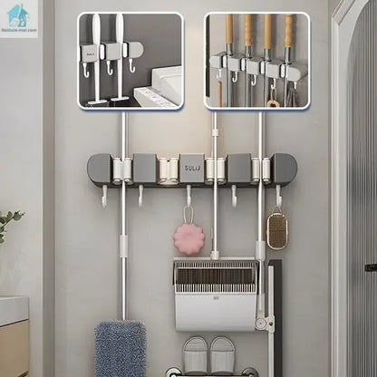 Porte balai mural multioption