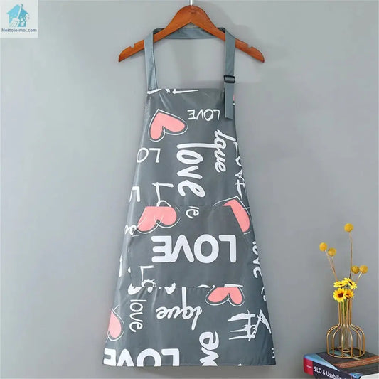 Tablier de cuisine gris love