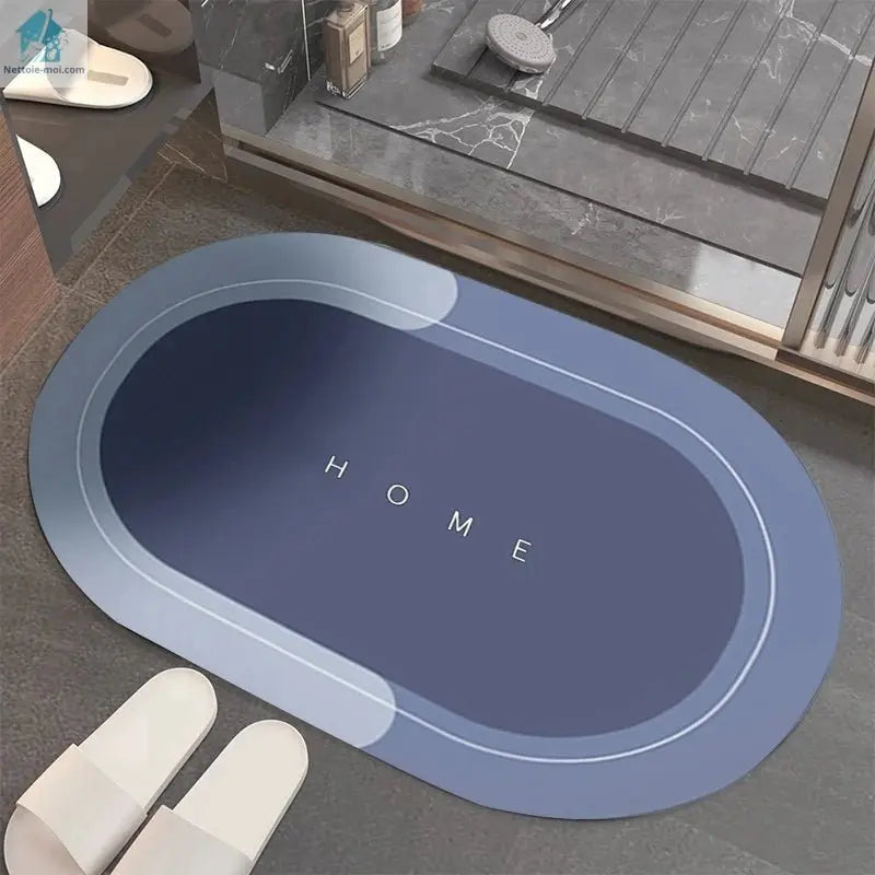 Tapis antidérapant ovale gris