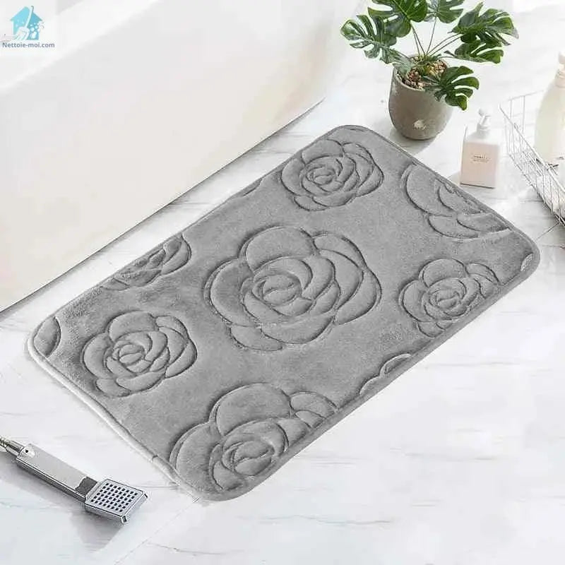 Tapis de bain antidérapant gris rose