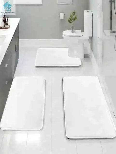 Tapis de bain antidérapant blanc par3