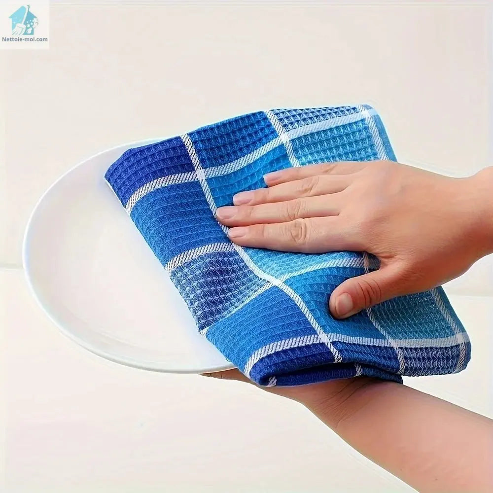 Torchon de cuisine multicolors bleu