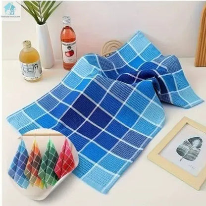 Torchon de cuisine bleu carreaux