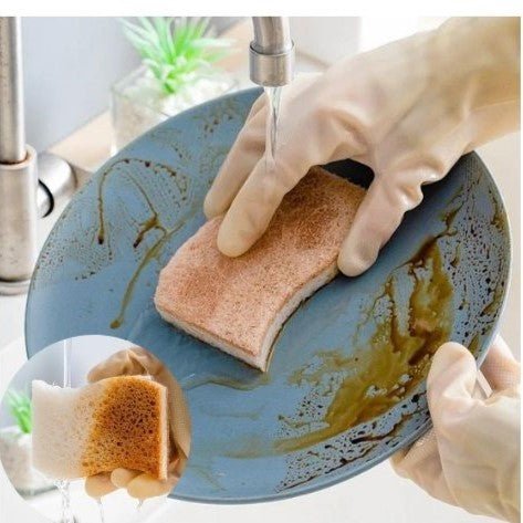 Éponge naturelle assiette bleu