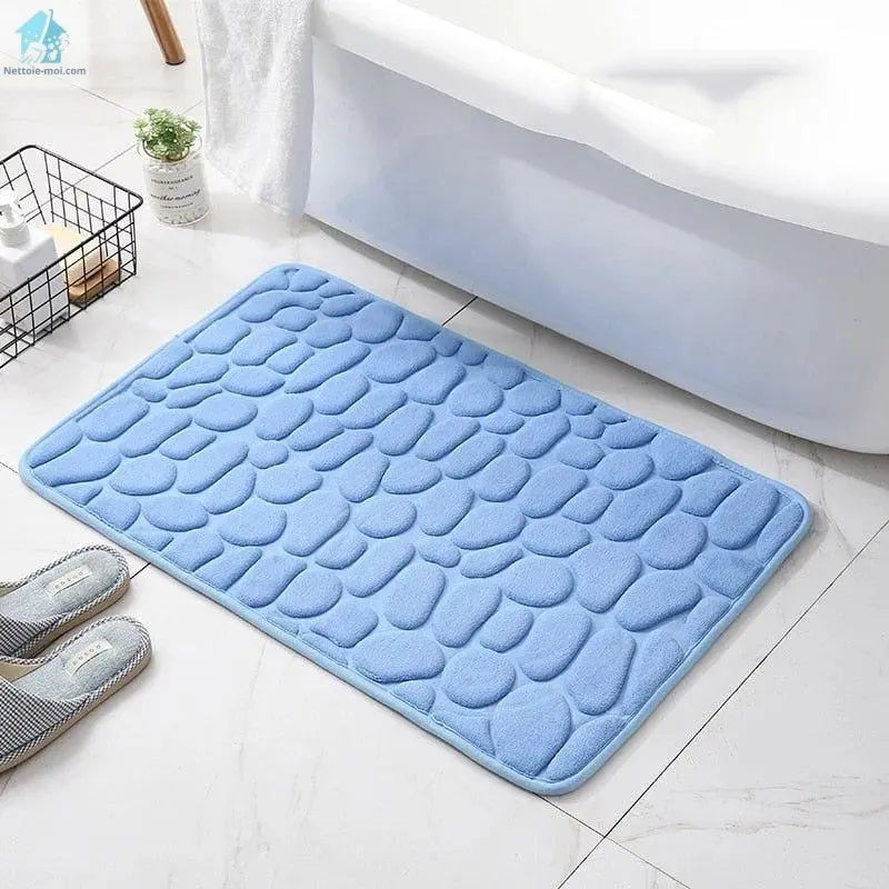Tapis de bain antidérapant bleu clair