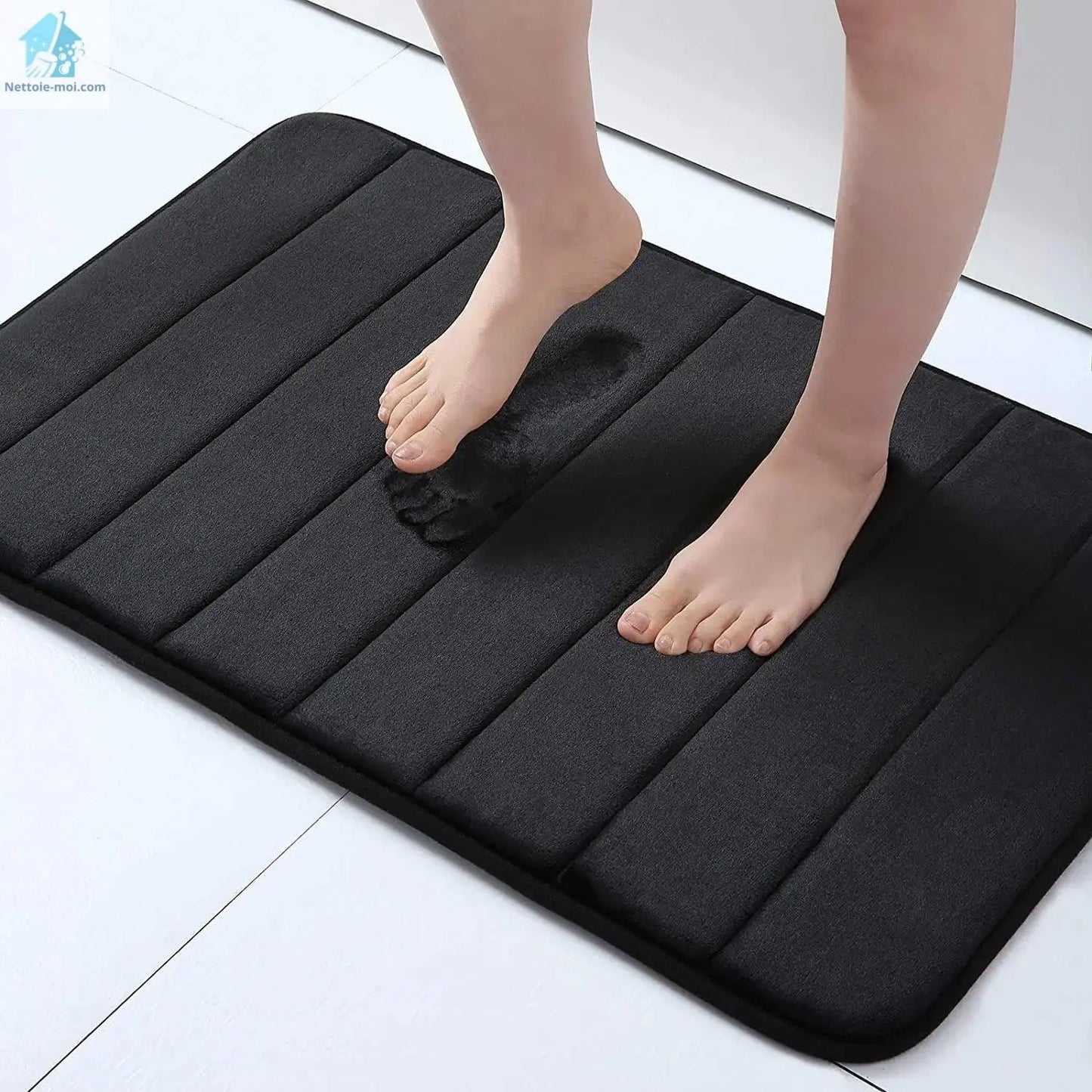 Tapis de bain antidérapant noir