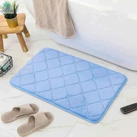 Tapis de douche antidérapant bleu clair