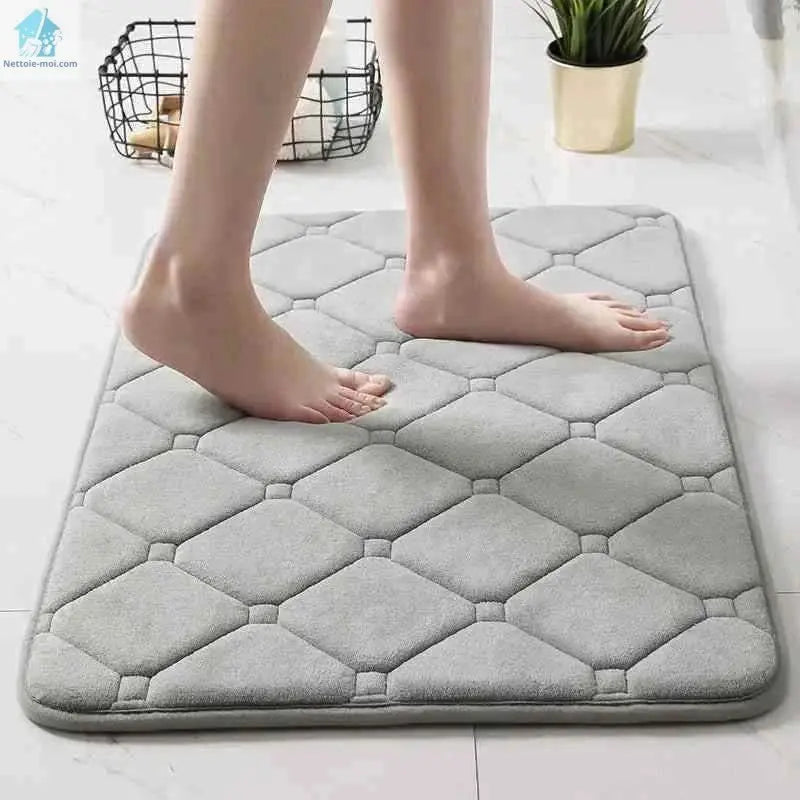 Tapis de douche antidérapant gris pied