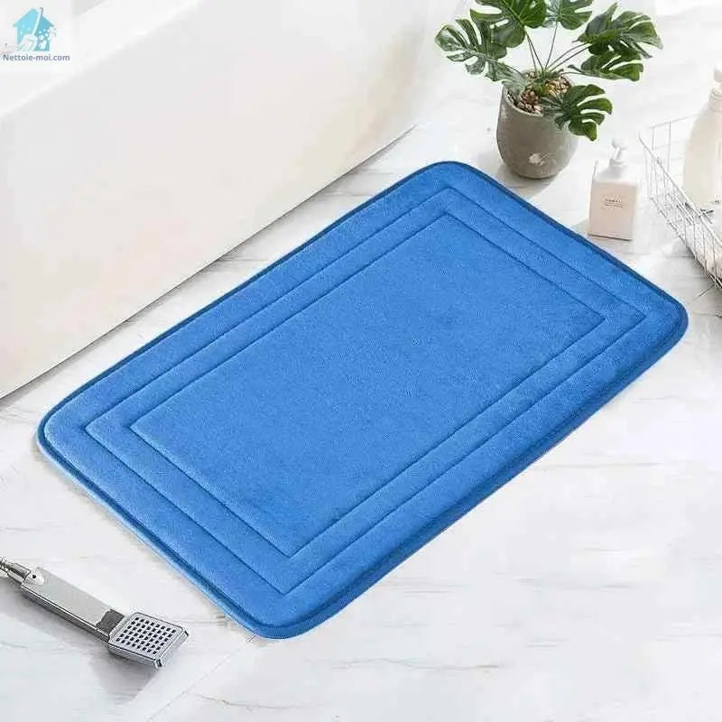 Tapis de douche antidérapant bleu