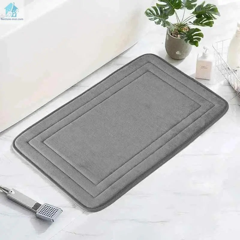 Tapis de douche antidérapant gris